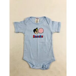 Bazooka One Piece Baby Size Large 6-9 Months Baby Blue Bubble Gum bodysuit Snaps